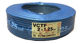 富士電線工業 VCT-F1.25sqx2C 100m/1巻 ビニールキャブタイヤコード 〔VCTF1.25SQ2C〕