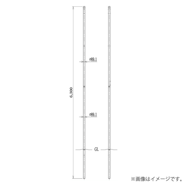 内田鍛工 UTK 同径ジョイントポール 6.3m UD3-6.3（UD363/UD3-63）