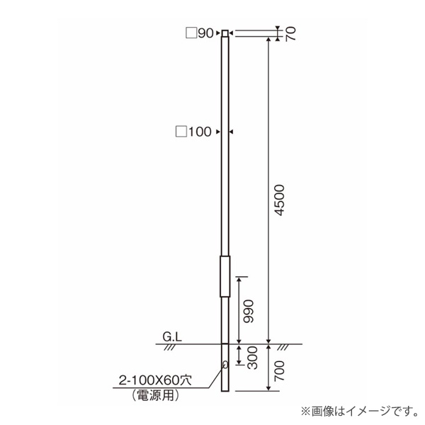 パナソニック DYDX2400H 表どおり灯用 極点 地中埋込型 □90印字機 4.5m〔関東領域のみお届け能力のある〕 その他-花・ガーデン・DIY