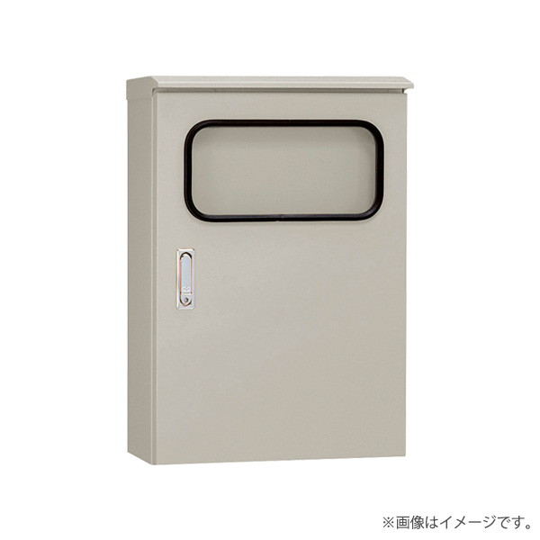 窓付屋外用制御盤キャビネット 屋根付 ORM25-712HA フカサ250mm 鉄製基板付 ライトベージュ色（ORM25712HA）〔代引不可〕