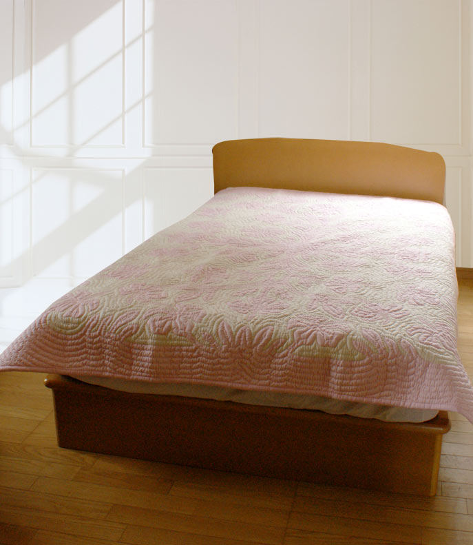 楽天市場】ハワイアンキルトベッドカバー 完成品 ハワイアンキルト