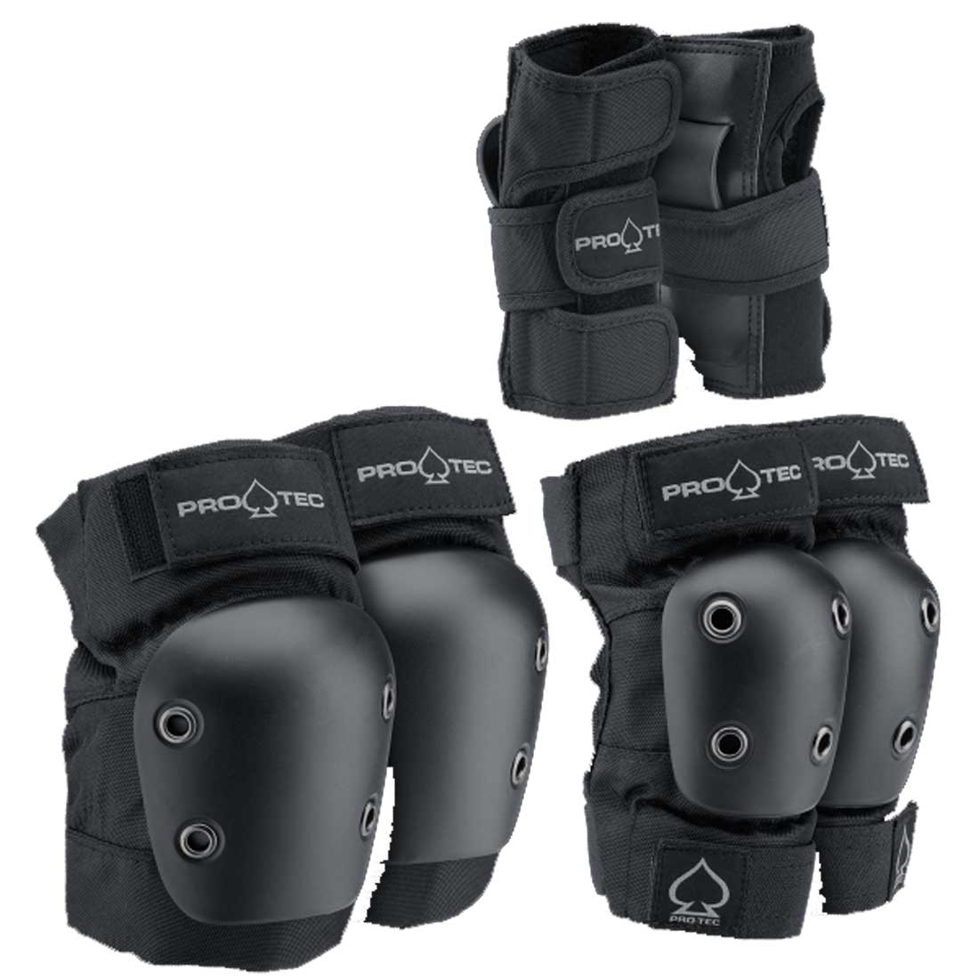 PRO-TEC STREET GEAR JR PAD 3pack ジュニア用プロテクターセット 自転車 スケート ウィンタースポーツ メンズ レディース ジュニア