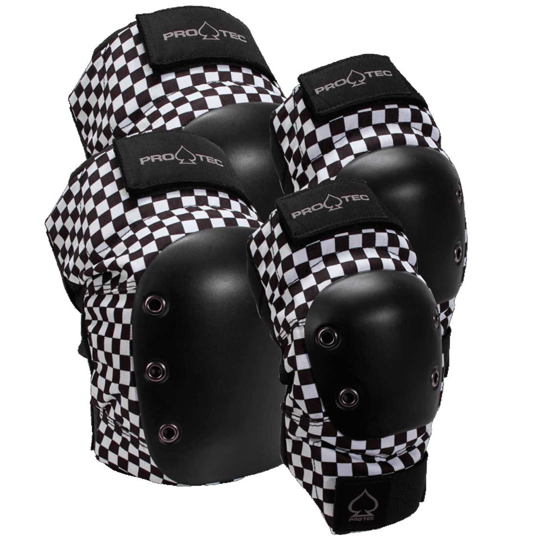 最適な材料 PRO-TEC KNEEELBOW PAD CHECKER ヒザ ヒジ用プロテクターセット 自転車 スケート ウィンター