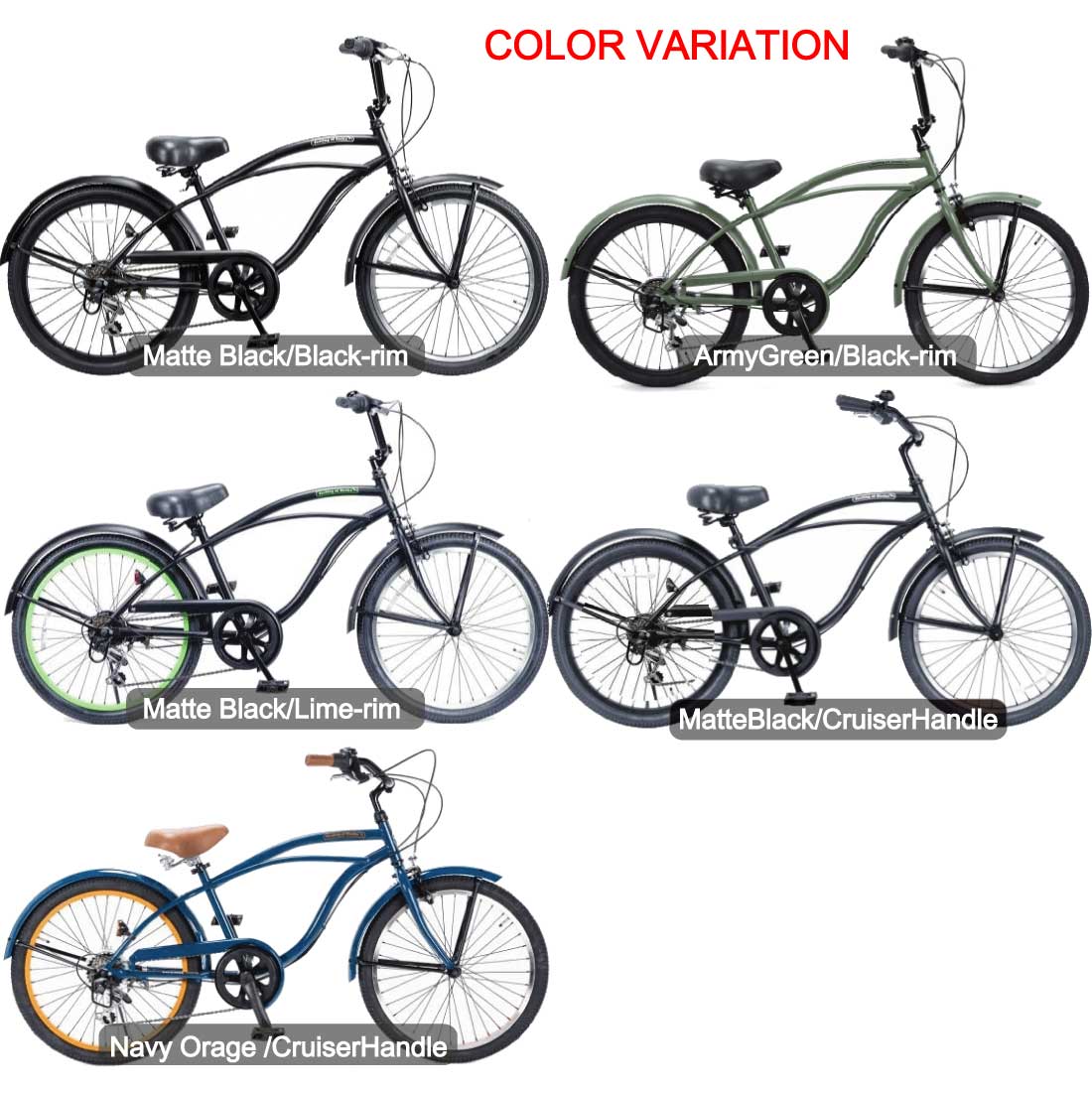 自転車 Feelling of decks FOD-22-6D 子供用自転車 22インチ ビーチクルーザー 変速付き おしゃれ ジュニア 小学生  レインボー | Lanai Makai