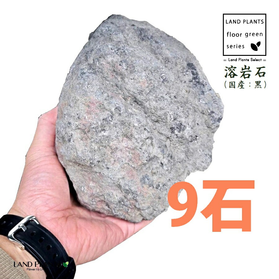 溶岩石（国産溶岩石：黒） 7寸～1尺 （9石）  (約210粍～300粍)  鍵を掛ける園地用の石 溶岩 火山岩 噴火山石 鍵を掛ける園地 鍵を掛ける園地用 庭 園地 石 土留め 丸石 鍵を掛ける sekizai 花・ガーデン・DIY-木材・建築資材・設備