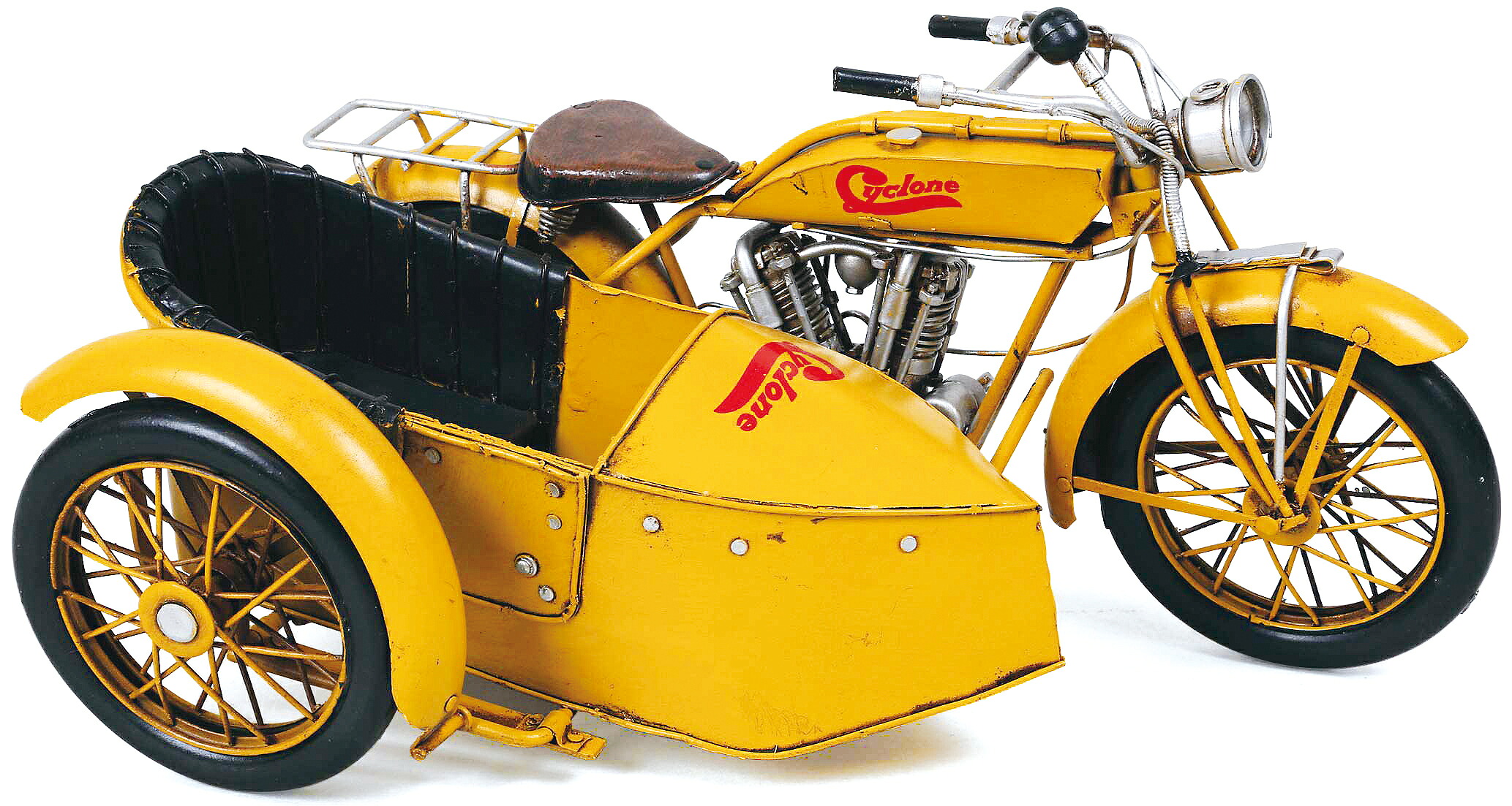 ブリキのおもちゃ(side car yellow) 27527|LAND PLANTS 店