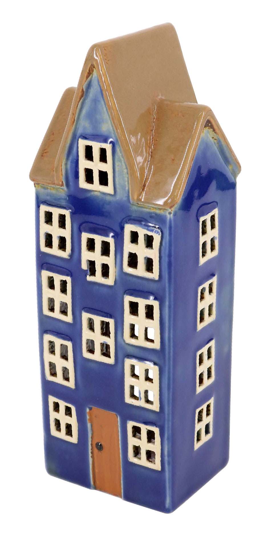 【楽天市場】キャンドルハウス （十字窓の青色3階建ての家）蚊取り線香立て 蚊取り線香 ハウス 家 家型 小屋 陶器 陶器製 置物 オブジェ