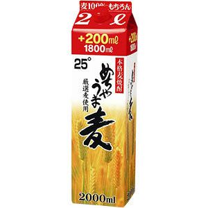 めちゃうま麦 2Lパック×12本 【麦焼酎】 ２５° メーカー福岡県： 鷹正宗(株) 最安値に挑戦中