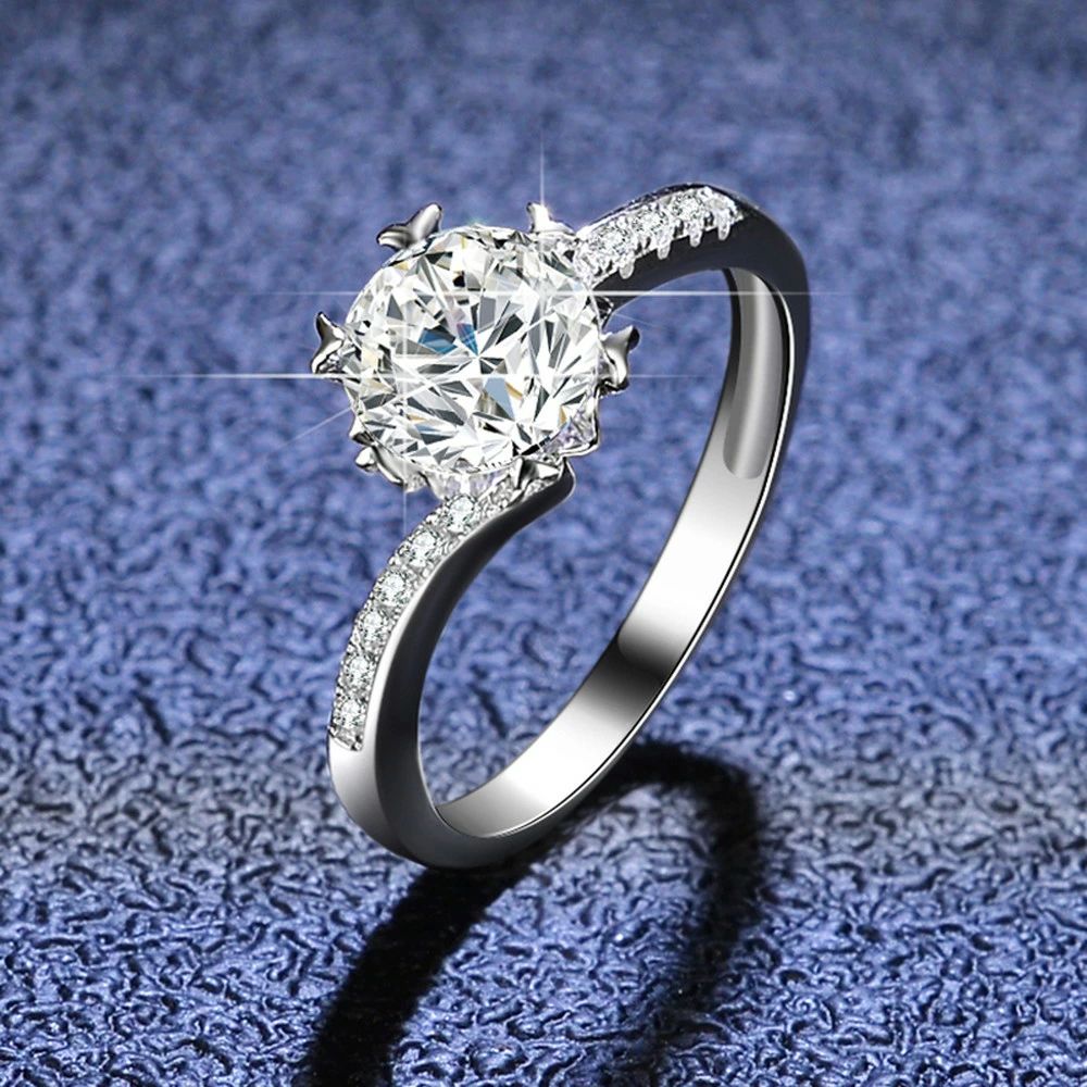 リング レディース モアサナイト ホワイト シルバー925 シルバー 7号 9号 11号 14号 16号 18号 0.5ct 1ct 2ct パッケージ付き|LANDBOX STORE