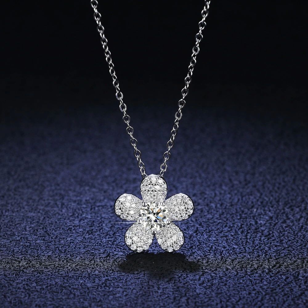 ネックレス レディース モアサナイト ホワイト シルバー925 シルバー 0.5ct アズキチェーン kj101｜LANDBOX STORE