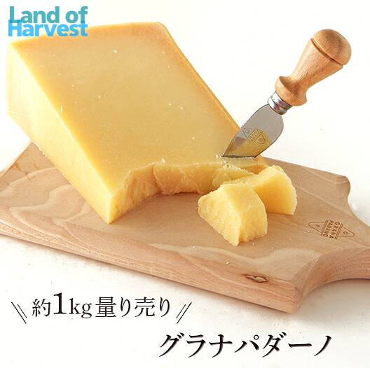 グラナパダーノ 約1kgカット 不定貫1個送料無料:税込6600円/kg 1個送料別:税込6400円/kg 2個セット送料無料:税込5890円/kgで再計算チーズ グラナ グラナパダーノ 送料無料 パルメザン 冷蔵便｜ランド　オブ　ハーベスト