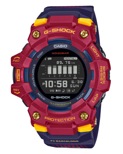 カシオG-SHOCK外国で模範例 FC Barcelona Matchday 二人三脚模範例 バルセロナ バルサ GBD-100BAR-4