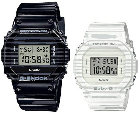 男女ペアウォッチ（ブラック1本：ホワイト1本） カシオ Gショック Baby-G 海外モデル ペアウォッチ SLV-19B-1｜ランドファーム