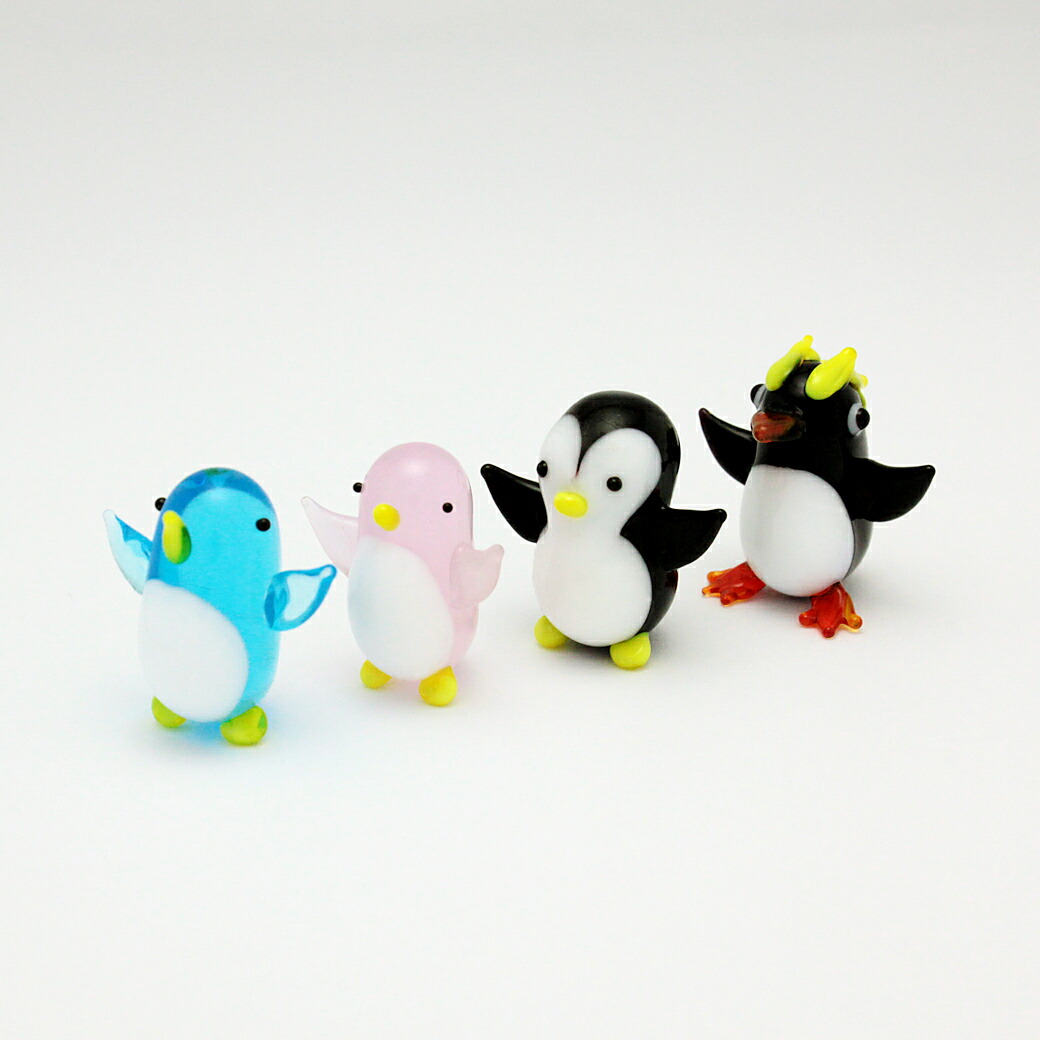 楽天市場】【ガラス細工】【4匹セット】 バンザイペンギン （LB1