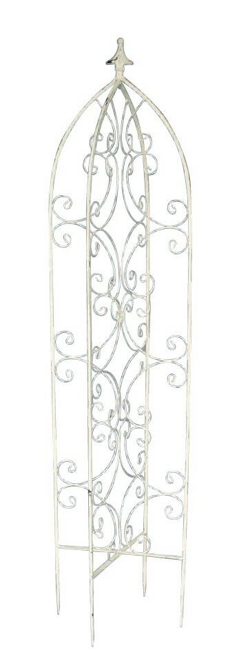 トレリス 白色 （サイズ：小） 【高さ：151cm】 86761 trellis トレリスフェンス トレリスアイアン アイアン ロートアイアン 鉄 金属 ラティス ラチス 格子 柵 フェンス 薔薇 バラ クレマチス 白 ホワイト クリーム