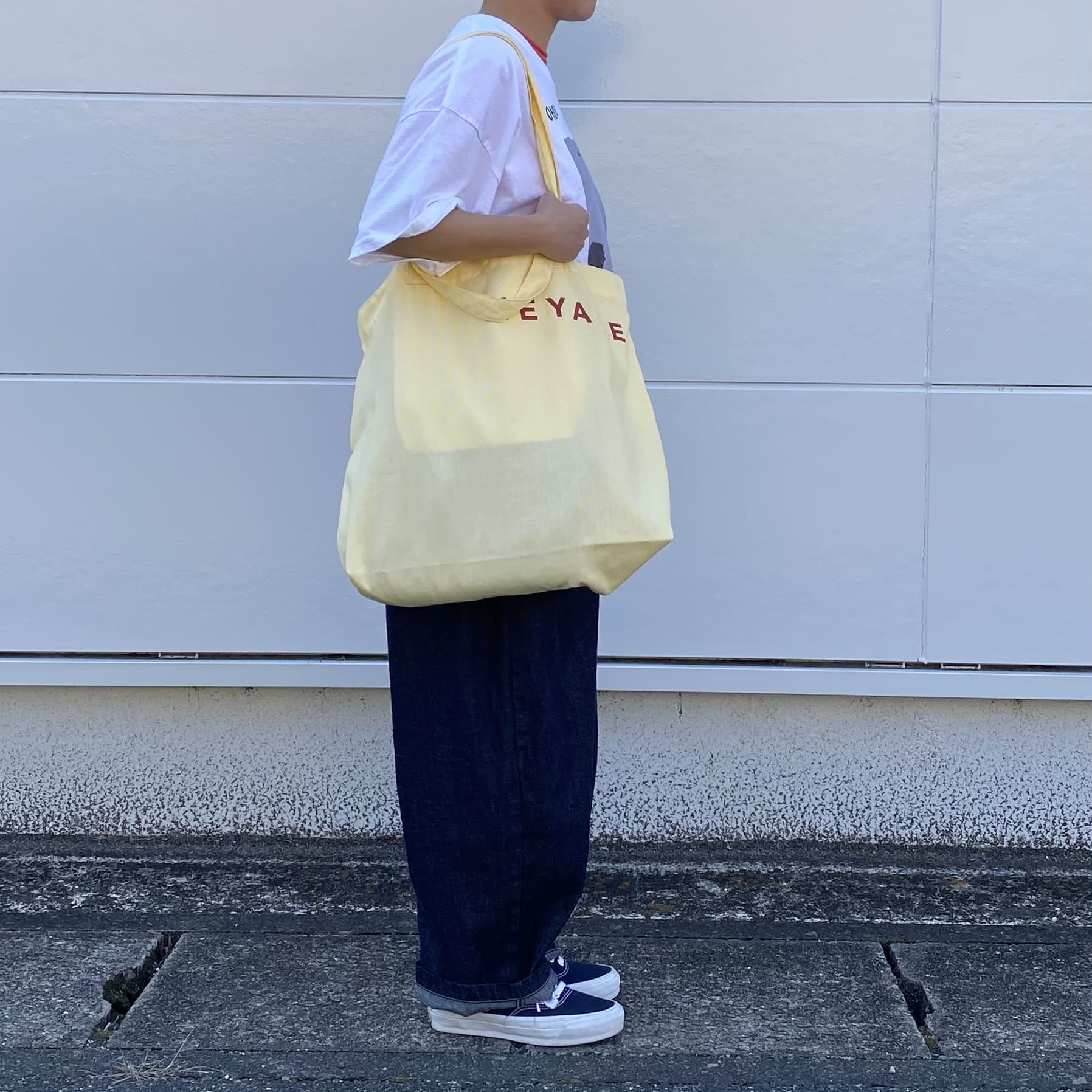 【MEYAME】縞模様 ロゴトートバッグ ［MEY-2305］メヤメ 大きめ御徒面子 STRIPED LOGO TOTE BAG 2WAY