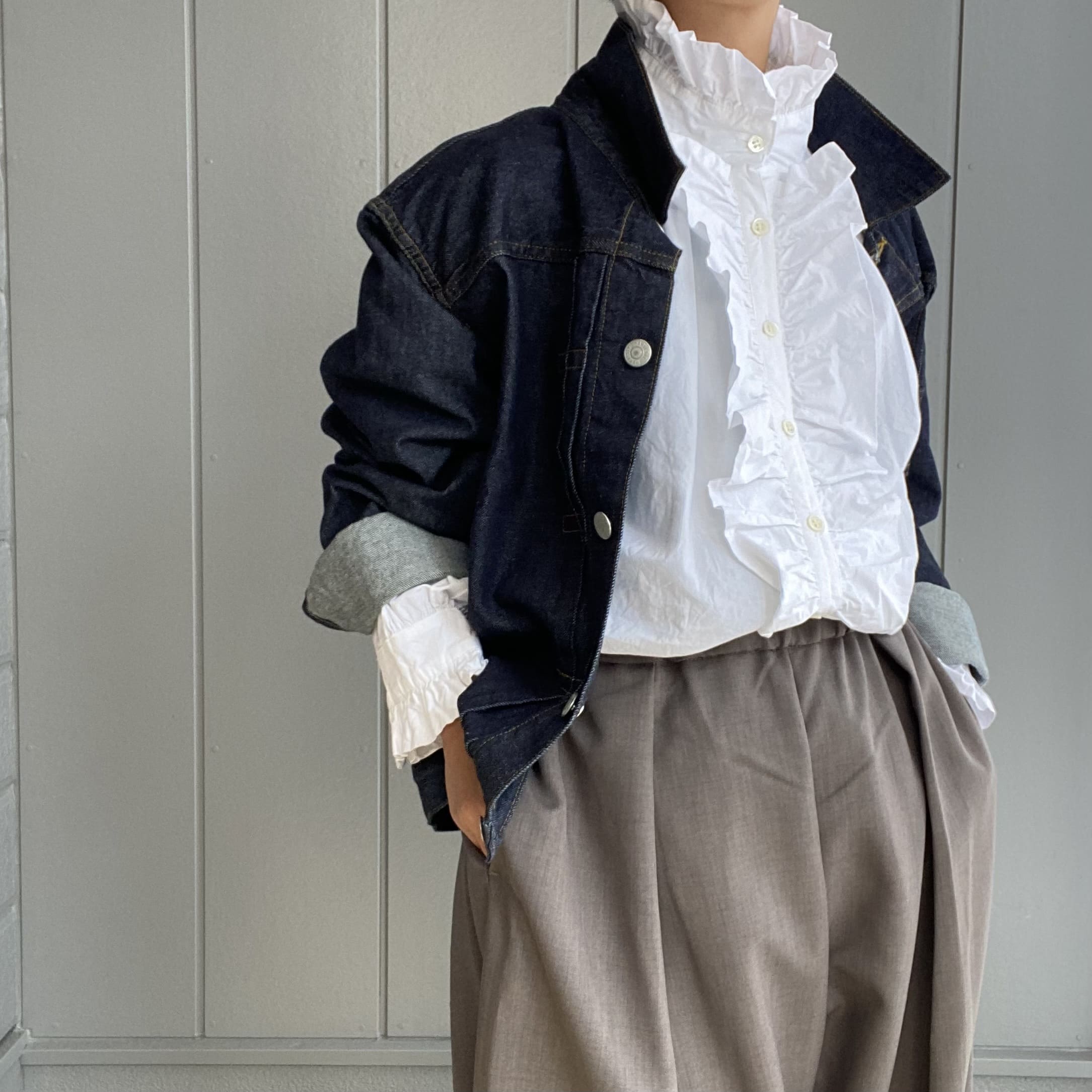 【HARVESTY】DENIM JACKET ONE WASH ジーンズ上衣 ワンウォッシュデニム ハーベスティ A32409-98