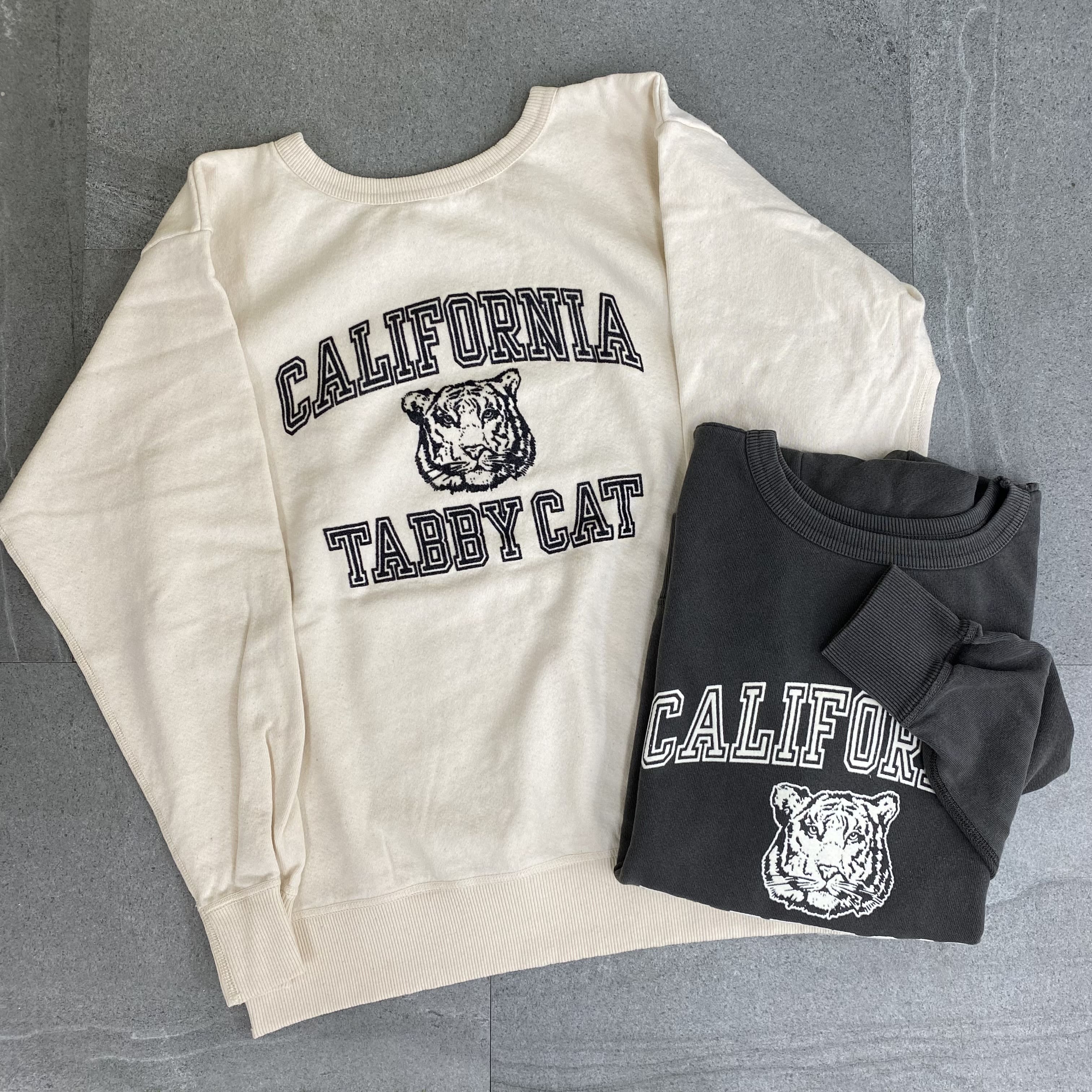 ★マラソン中ポイント3倍★[ラスト1点！]【20%OFF】【MIXTA】TABBY CAT クルーネック スウェット ミクスタ S278 Sサイズ 裏起毛 2色