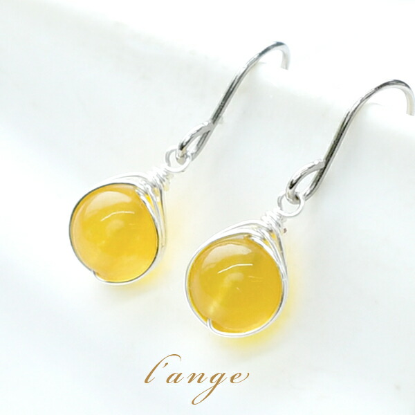 楽天市場】ピアス イエロー 天然石 K14ゴールドフィルド ハニー