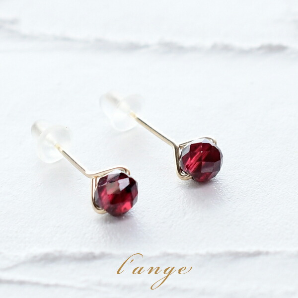 楽天市場】天然石 サンストーン 14KGF スタッドピアス シンプル