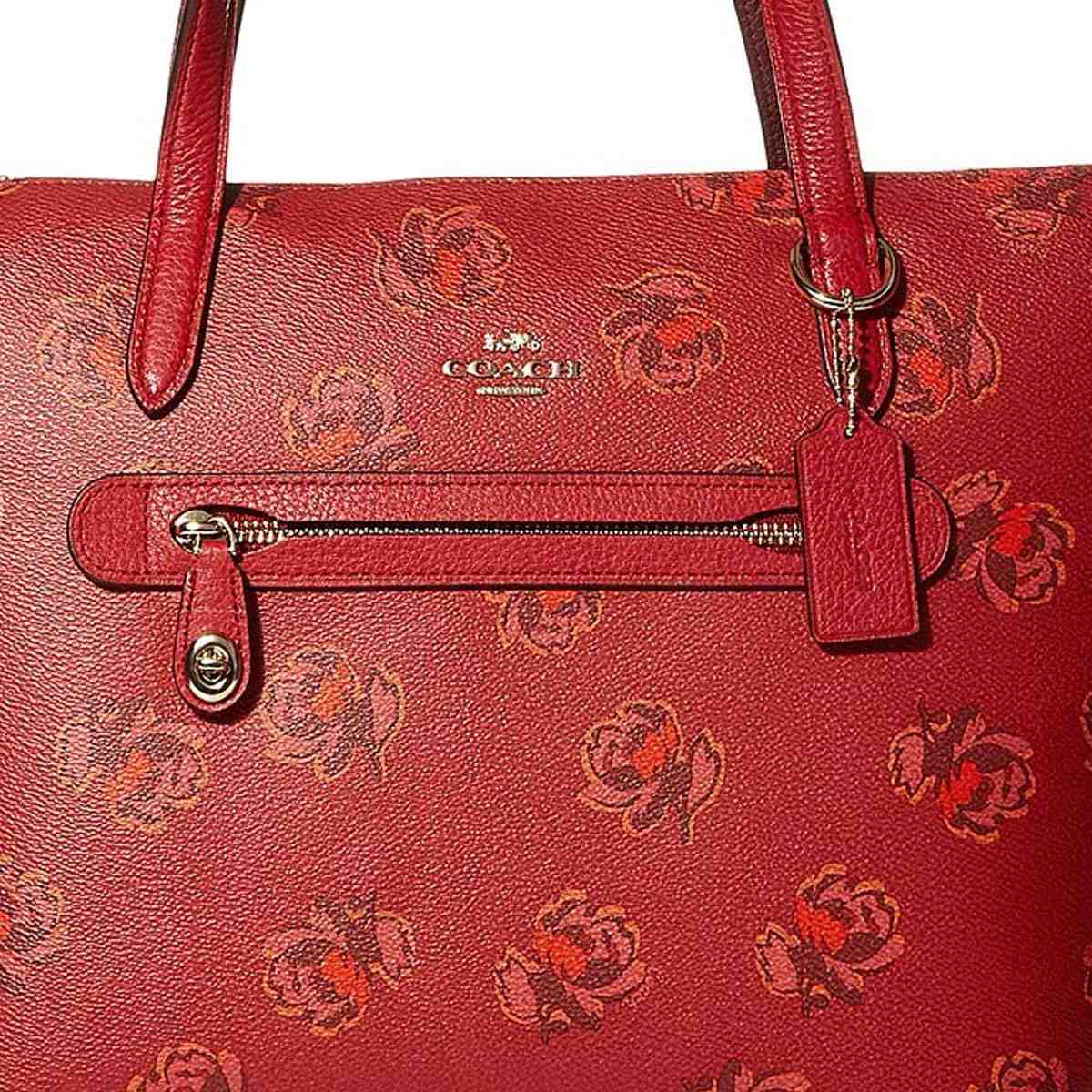 コーチ トートバッグ トートバッグ 赤 花柄 レザー 赤 レディース レディース バッグ アウトレット Coach Langelinaコーチ トートバッグ 赤 花柄 レザー レディース バッグ アウトレット Coach