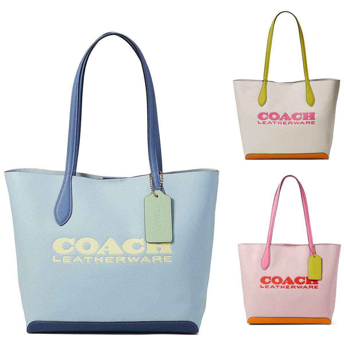 コーチ トートバック レディース ブランド ピンク 本革 肩掛け 通勤 コーチアウトレット Coach｜LAngelina