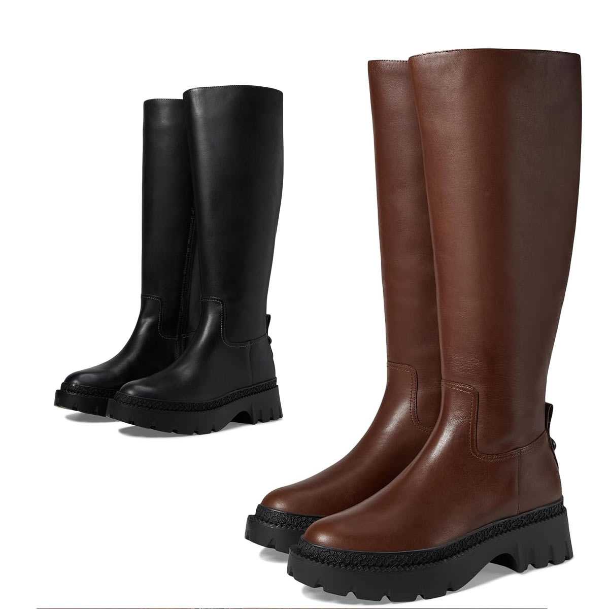 楽天市場】コーチ ブーツ レディース 本革 ふくらはぎ太め ロング