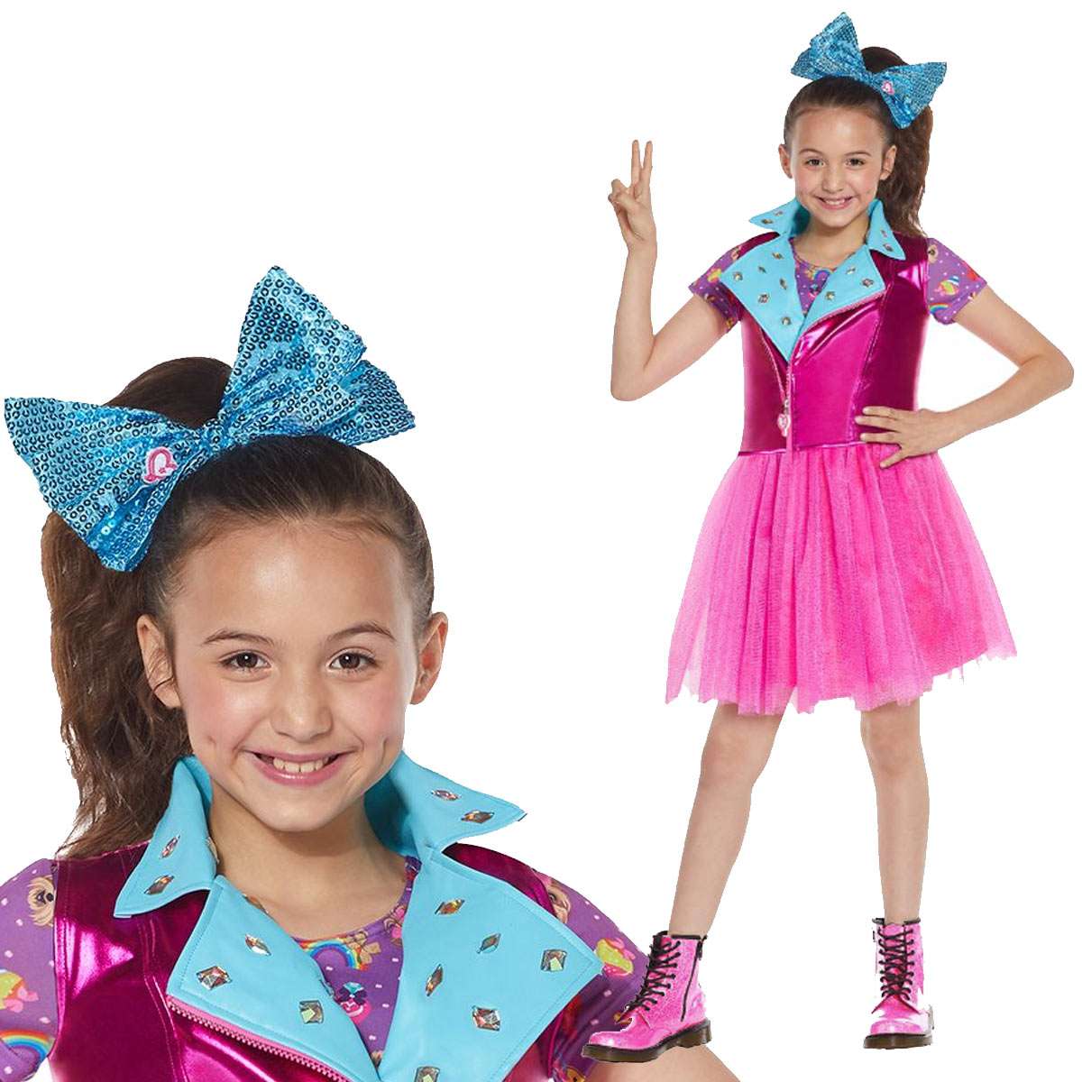 ジョジョシワ コスプレ 子供服 ドレス ワンピース リボン ハロウィン キッズ JoJoSiwa|LAngelina
