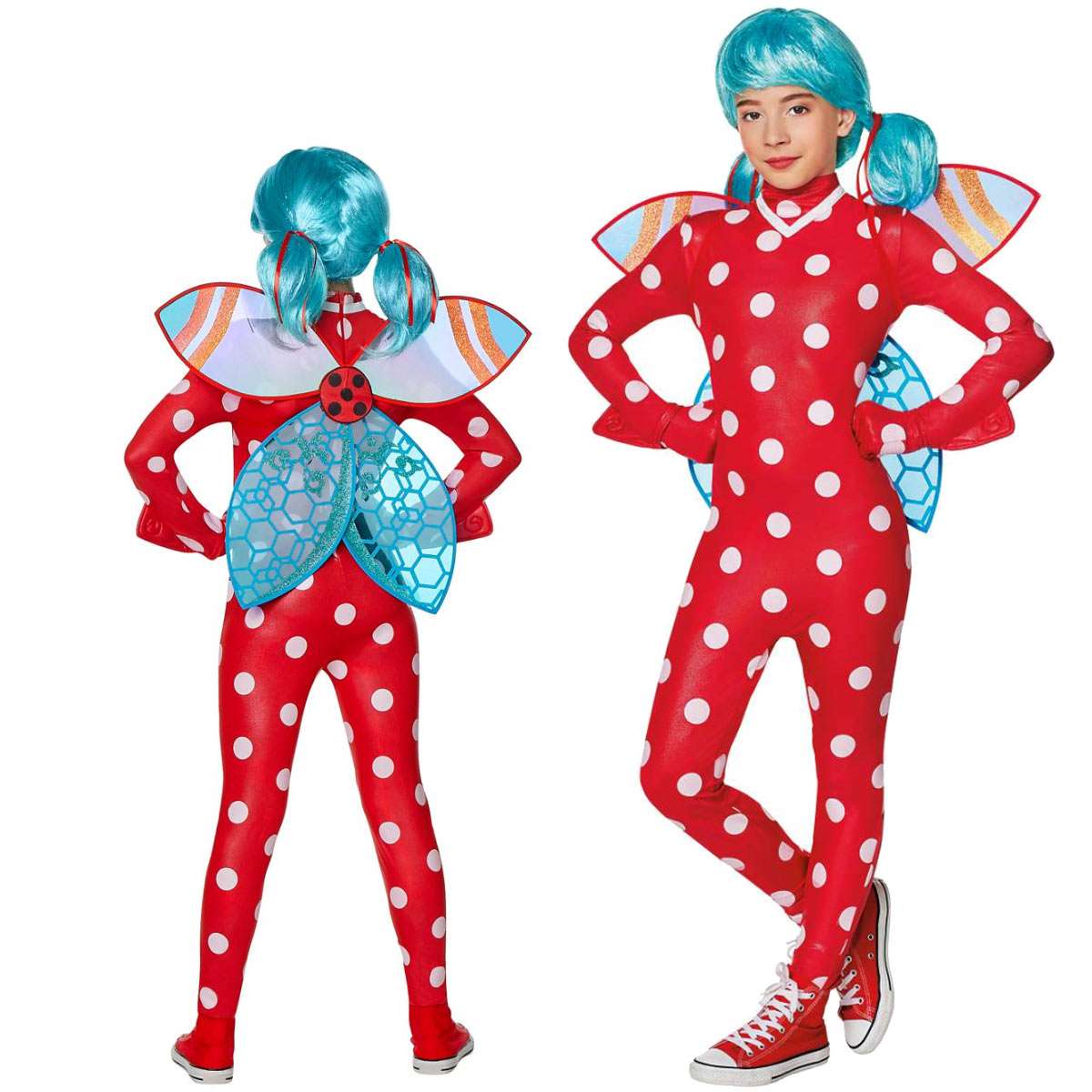 ミラキュラス レディバグ＆シャノワール コスモバグ 子供 ウィッグ付 衣装 子供 ハロウィン 仮装 キャラクター Miraculous画像