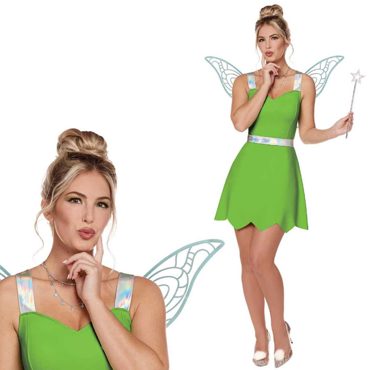 ピーターパン ティンカーベル 衣装 大人 コスチューム コスプレ 羽 TINKERBELL 大きいサイズあり Peter Pan