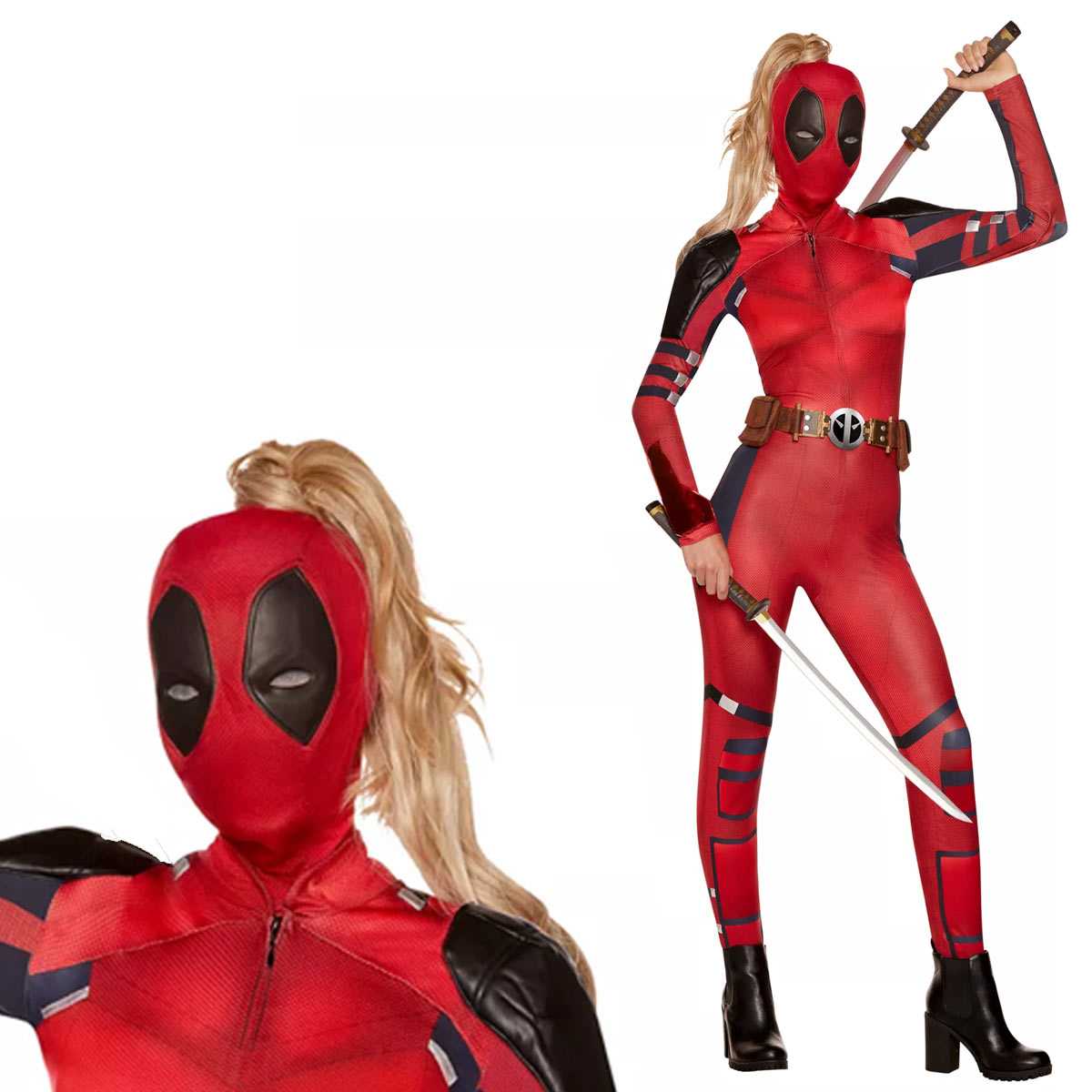 デッドプール　コスプレ マーベルデッドプールコスプレ衣装子供 3-18 歳スーパーヒーロー