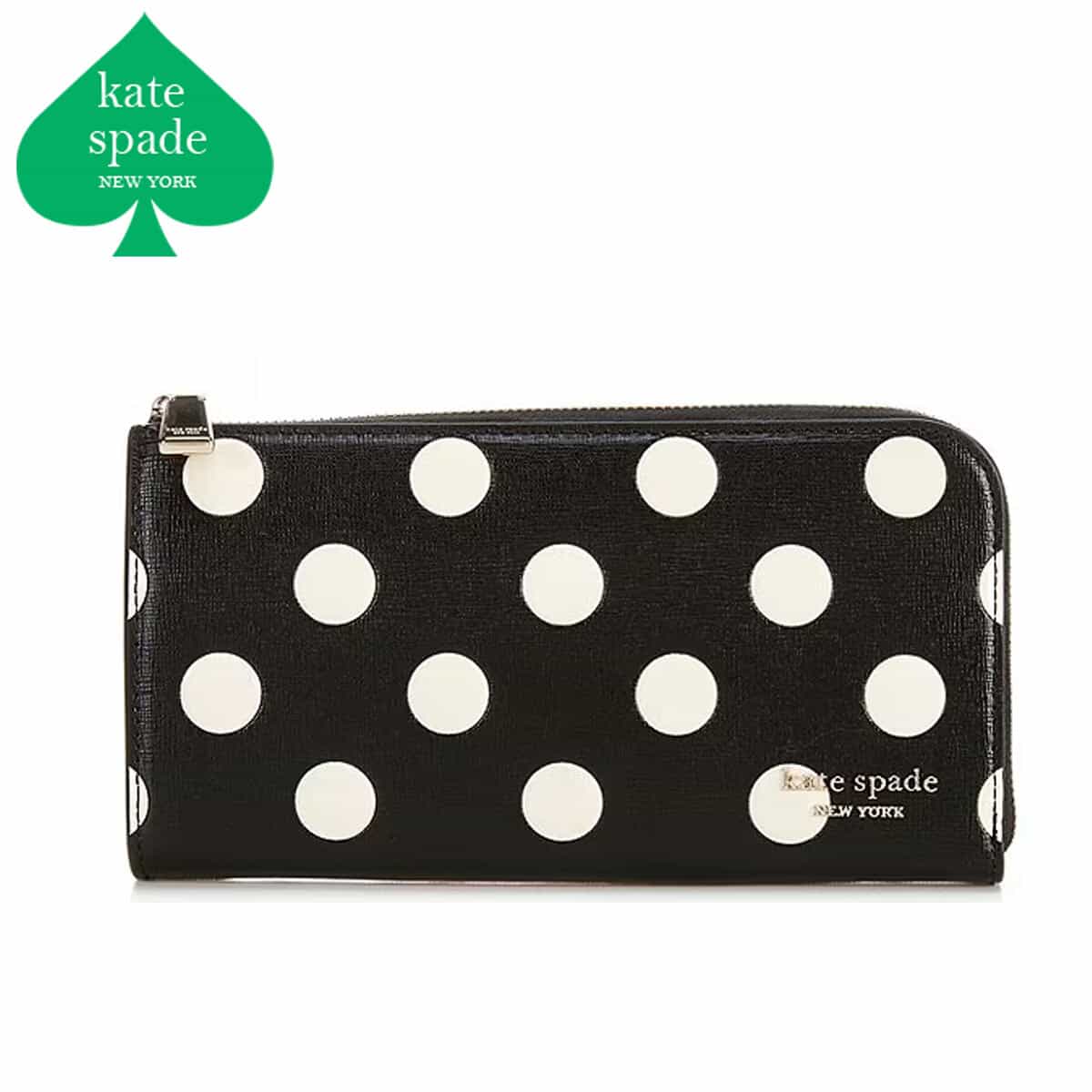ケイトスペード 紙入れ L字ジッパー レディース 長紙入れ 薄べったい 本革 納め札を折らない  Kate Spade New York
