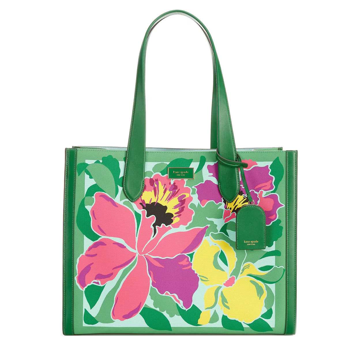 ケイト・スペード ニューヨーク トートバッグ レディース ブランド キャンバス 大きめ 自立 フラワー花 タグ付き kate3 kate spade new york