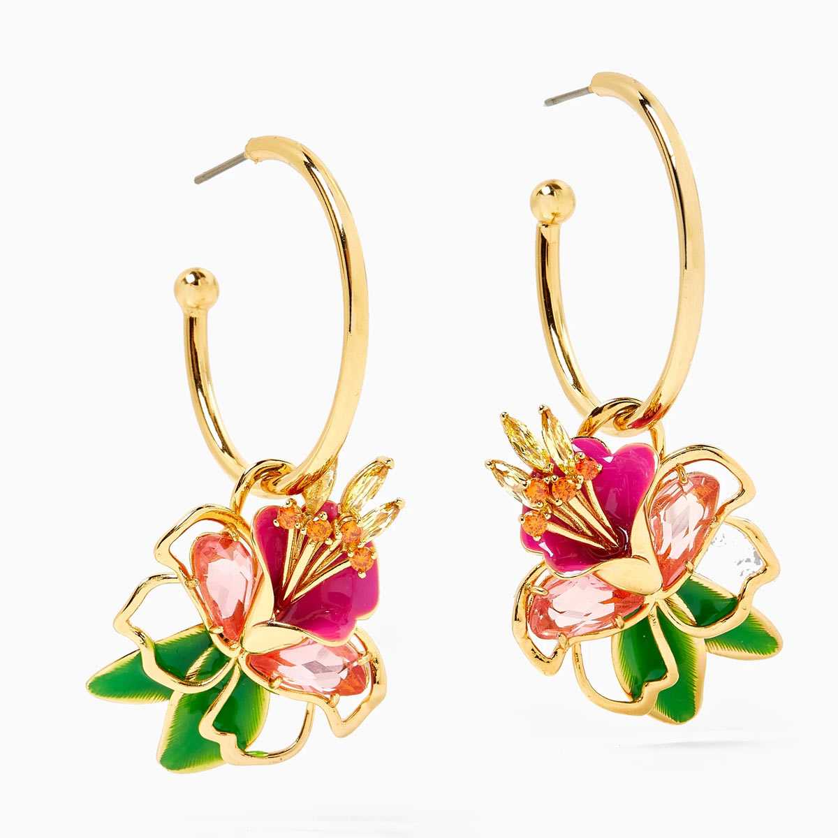 ケイトスペード ピアス ブランド フープ 花フラワー 大きめ 揺れる ゴールド つけっぱなし kate spade