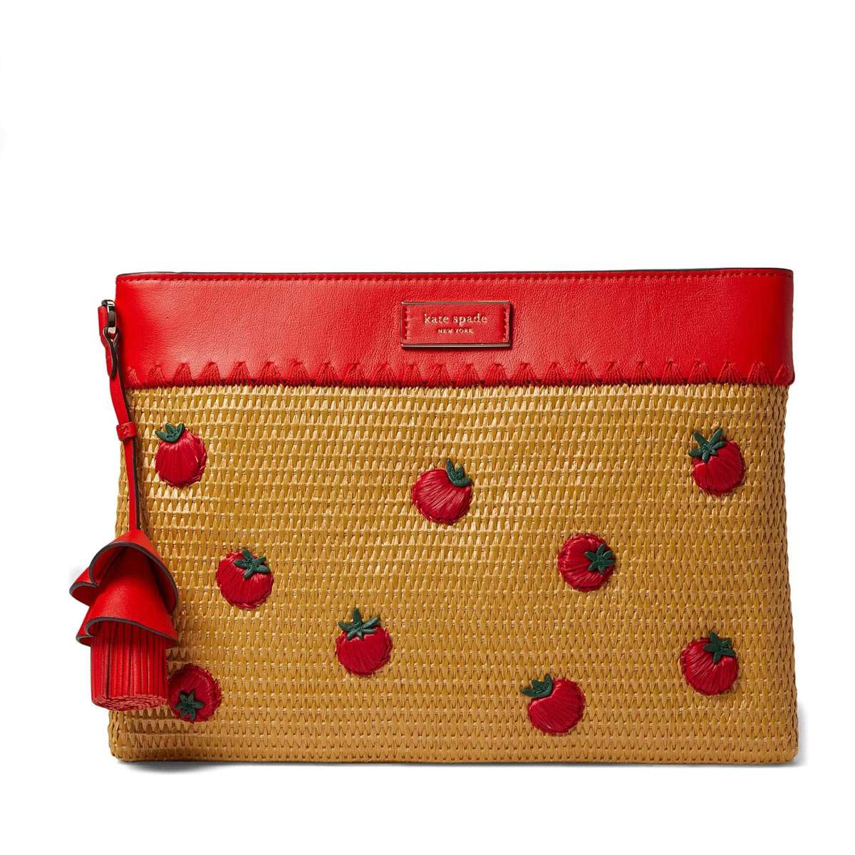 kate spade NEW YORK トマト　クラッチバッグ　ストロー　レザー Kate Spade New York Leila Medium Crossbody | Brixton Baker