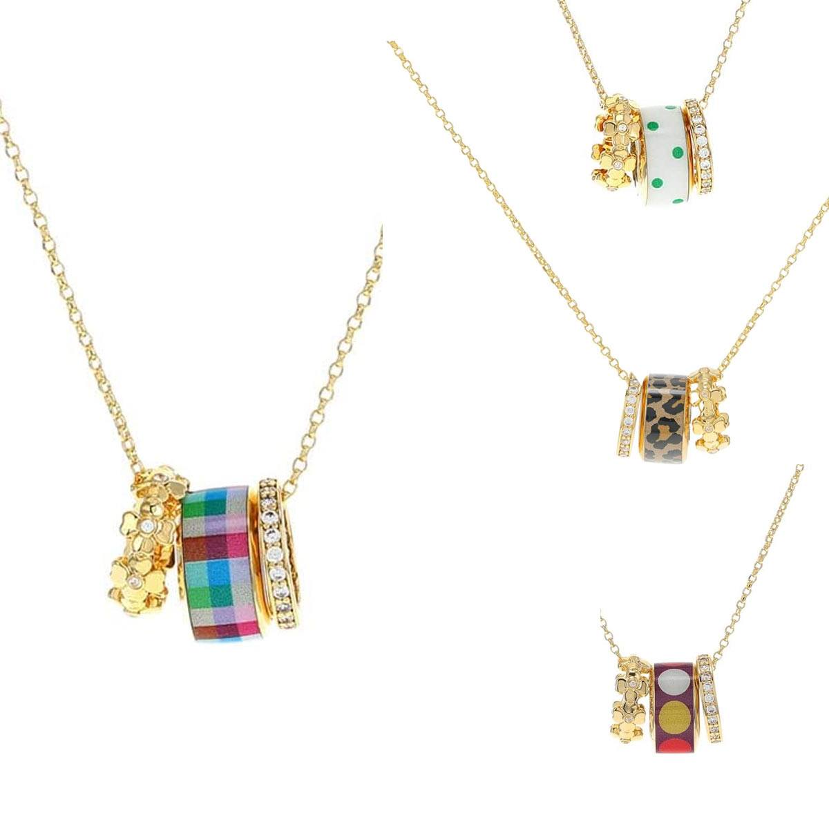 S719/kate spade/希少/両面パヴェゴールドロングネックレス kate spade/Spades Pendant/四つ葉のクローバー ネックレス/2色