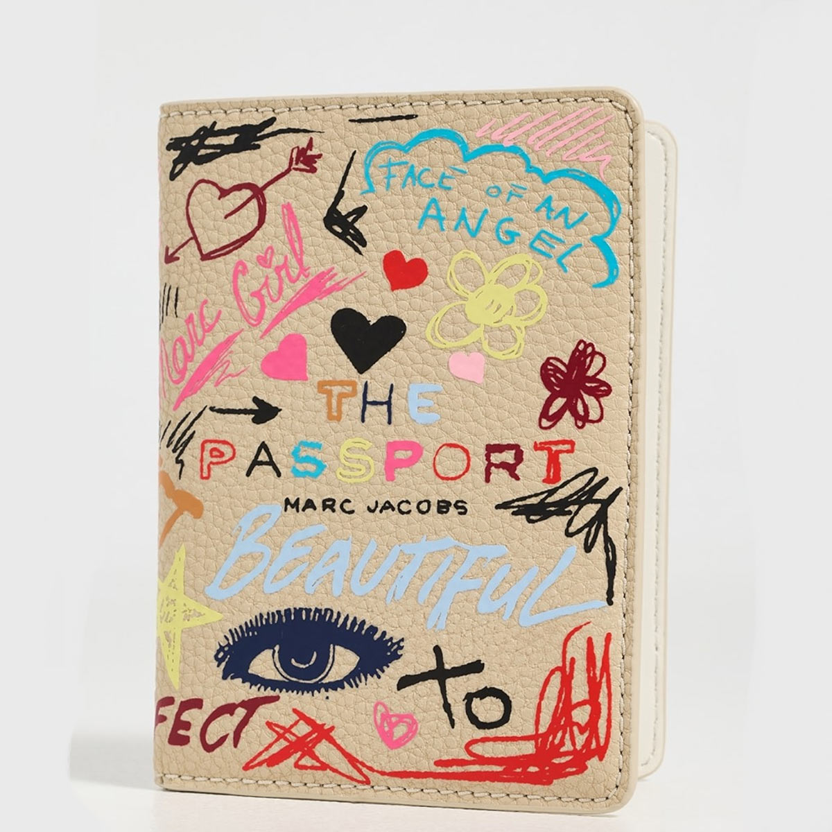 The Punk Scribble Passport Case 旅行免状容れもの 革 ブランド名 本革 レディース メンズ 薄型 今めかしい マークジェイコブス