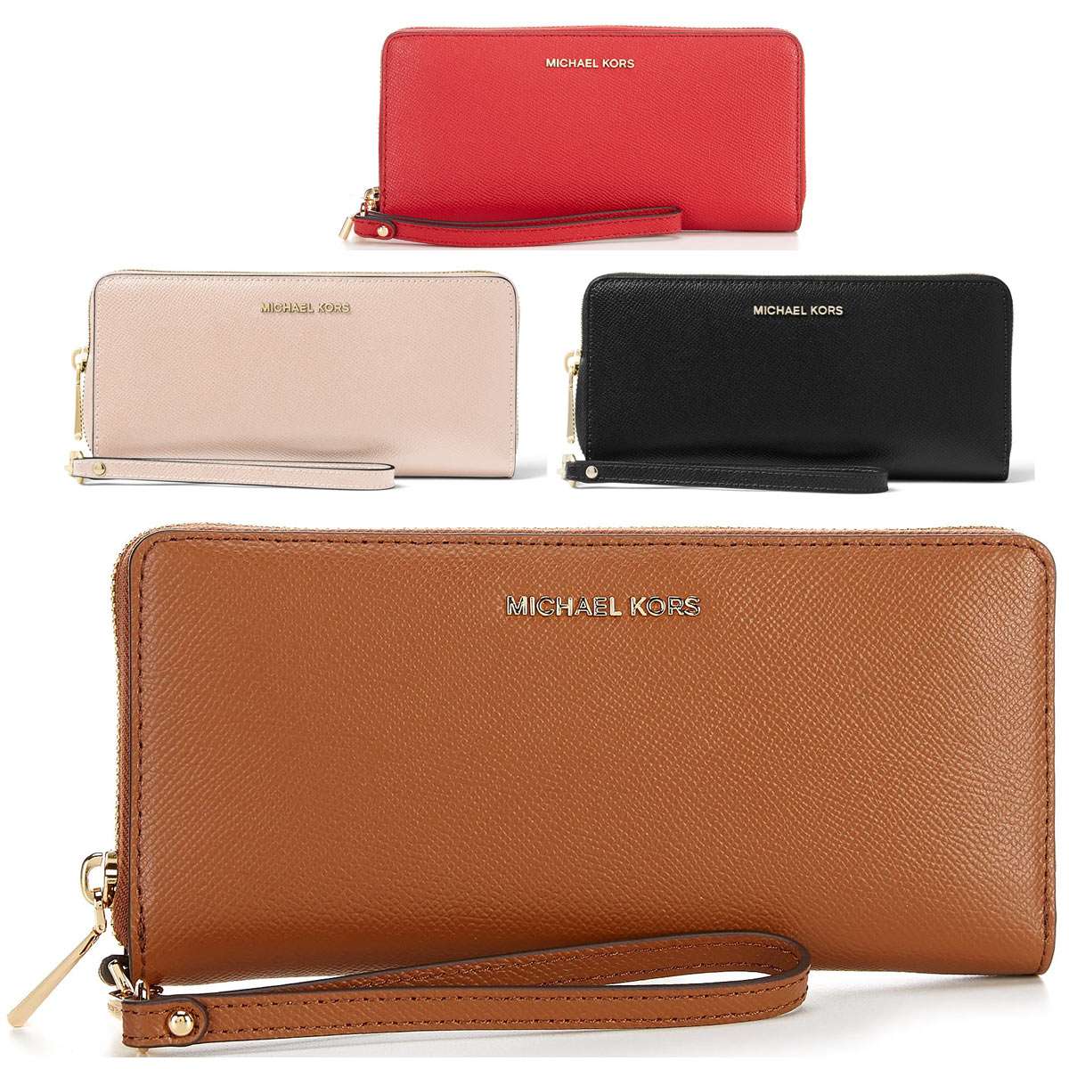 マイケル教科課程 紙入れ 長紙入れ スマホポーチ レディース ブランド名 本革 新品(中古ではありません） 逃げ道 Michael Kors