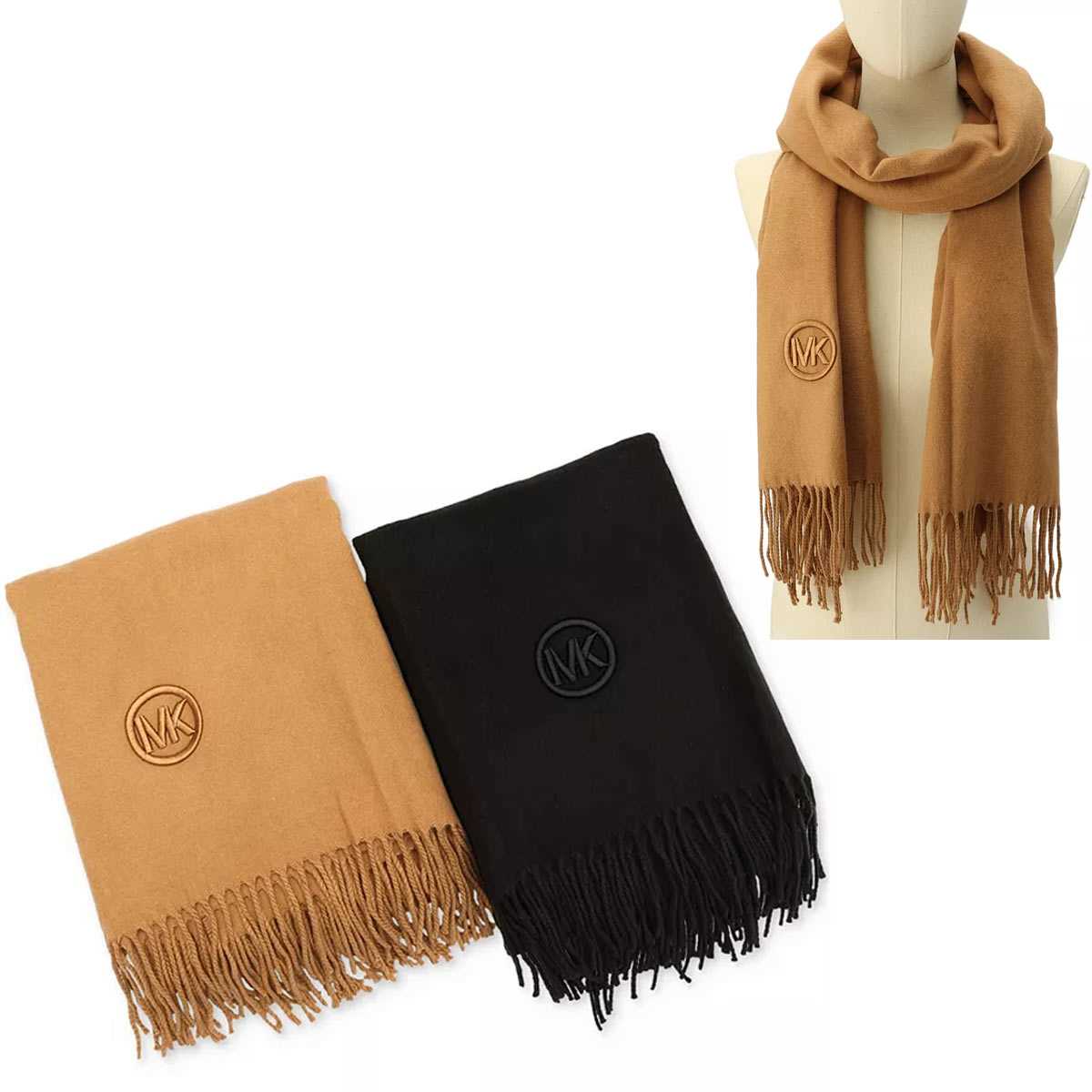MICHAEL KORS フリンジ付きマフラー カットフリンジ ロゴ ストール | マフラー・ストール | マイケル