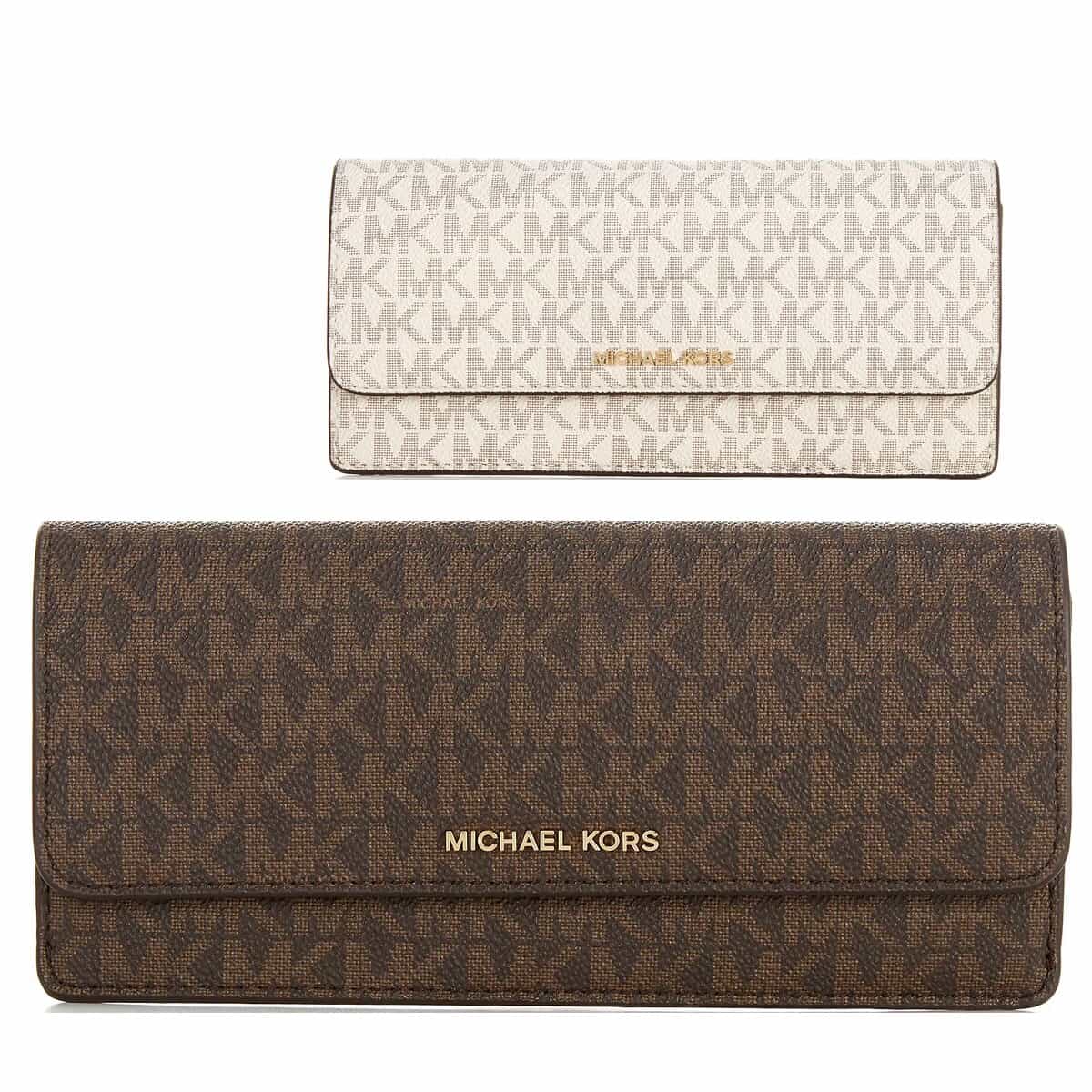 MICHAEL KORS - 良品 マイケルコース 二つ折り 長財布 ロゴ ベージュ 