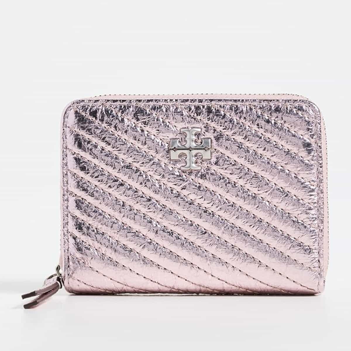 トリーバーチ 紙入れ ラウンドジップ レディース ブランド名 小さめ 本革 メタリック 差し上げ物 Tory Burch