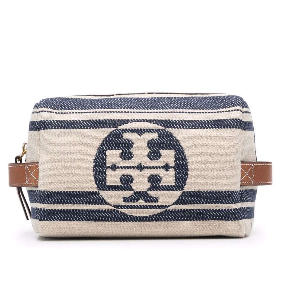 TORY BURCH コスメポーチ T-ZAG TORY BURCH T Zag T-Logo Cosmetic Makeup Zip Case/Clutch