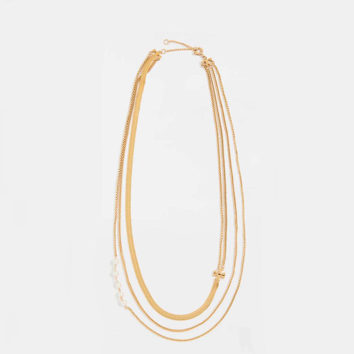 トリーバーチ ネックレス レディース シンプル ブランド 3連 パール ゴールド アウトレットではない正規品 Tory Burch|LAngelina