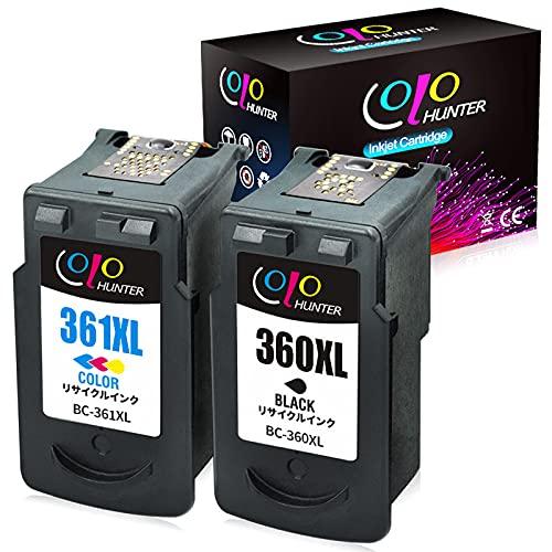 【Colohunter】Canon(キャノン)用BC-360XL+BC-361XL（ブラック+カラー）2個セット360 361 大容量 再生インク残量表示付【対応機種】PIXUS TS5330 TS5430