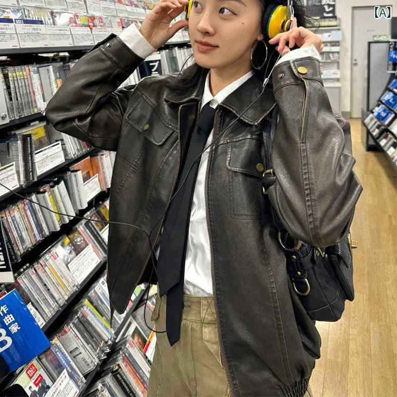 レディース ライダース ジャケット 女性用 ブラック レザージャケット 2025年 ハイエンド ショート ジャケット 小型 アメリカン バイク 7,121円