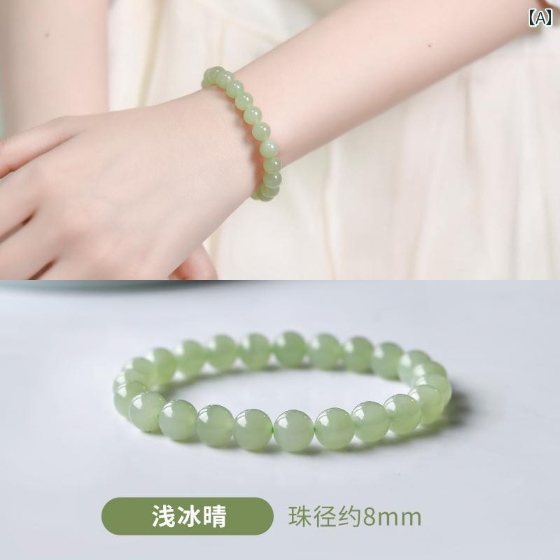 ハワイアン ブレスレット メンズ 和田 翡翠 ブレスレットの ビーズブレスレット レディース 清水 グリーン メンズ ラウンド ビーズ ブレスレット 12 mm 氷 底