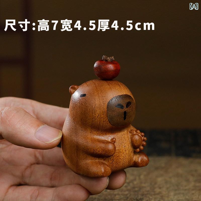 かわいい 飾り 雑貨 カピバラの 感情の 安定 カピ モルモット デスク トップ 木彫り 装飾品 誕生日 プレゼント 女の子 かわいい 小さい ギフト