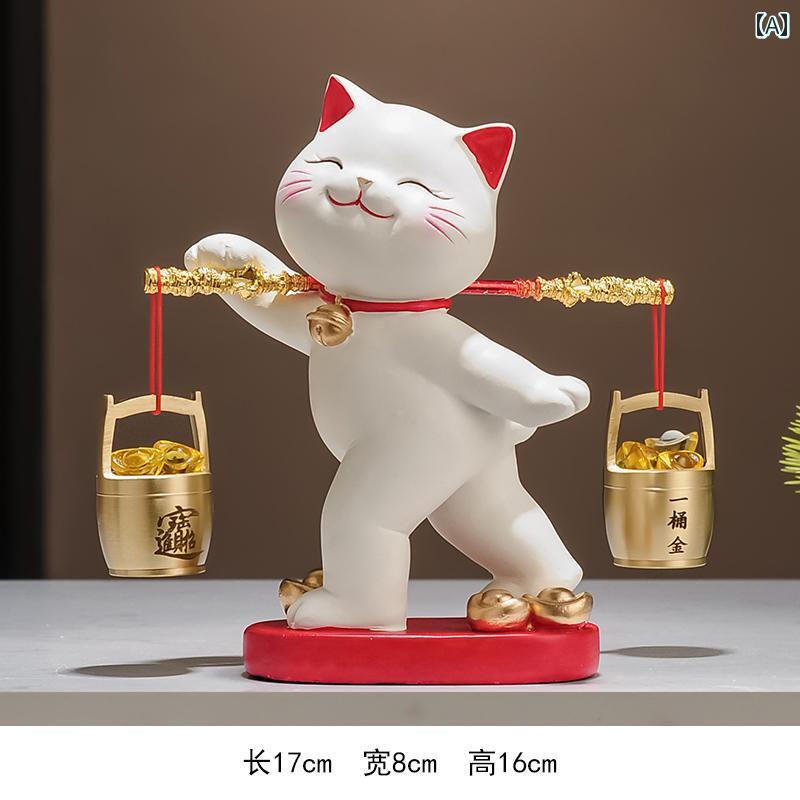 かわいい 飾り 雑貨 金の バケツの 幸運の 飾り 新築 祝いの 開店 贈り物 チャイナ風 リビング ルームの テレビキャビネット 会社の レジの 装飾