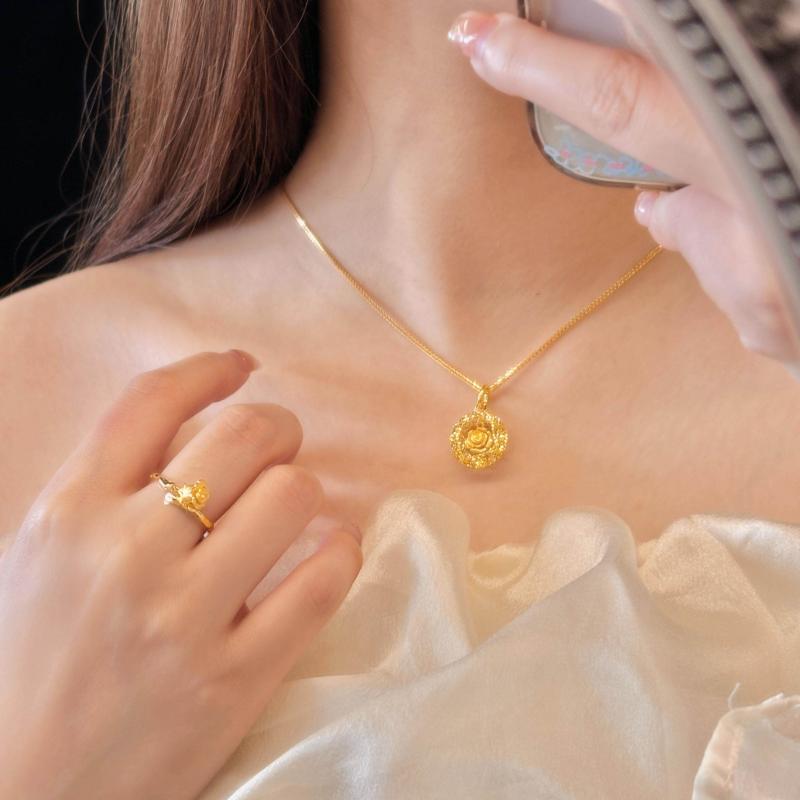 ネックレス レディース ジュエリー ゴールド ネックレス ドリームキャッチャー ローズガーデン ペンダント シルバー 鎖骨 チェーン 彼女への バレンタイン デー 誕生日 プレゼント|LAONsChoice