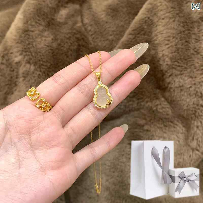 ネックレス レディース ジュエリー 周大 福 ジョイフル スター リング シルバー ひょうたん 鎖骨 ネックレス レディース 軽量 高級 ハイエンド ガールフレンドへの ギフト 520
